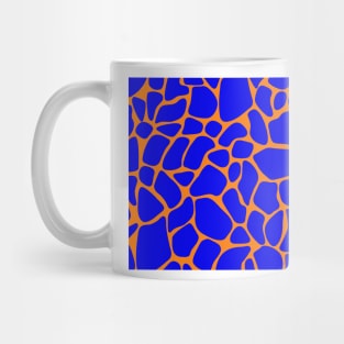 Giraffe Print Blue and Orange Mug